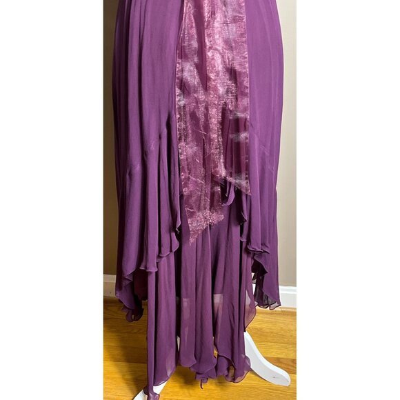 Vtg April Cornell Dress Plum Maxi Dark Feminine Whimsygoth Goth Sheer Women XS-S - Picture 10 of 16
